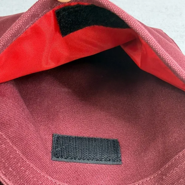 KAVU Keeper Crossbody Bag Maroon Small Canvas‎ Rope Strap Gorpcore Hiking Pouch - Image 5