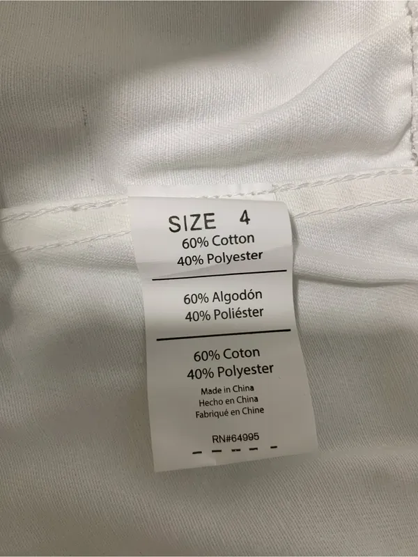 White Drawstring Pants - Size 4 - Image 3