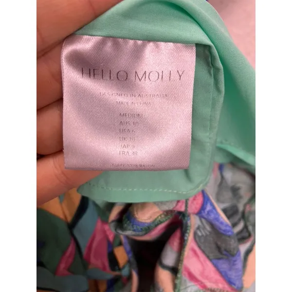 Hello Molly Maxi Dress Womens 6 Multicolor‎ Floral Button Front Summer Boho - Image 6