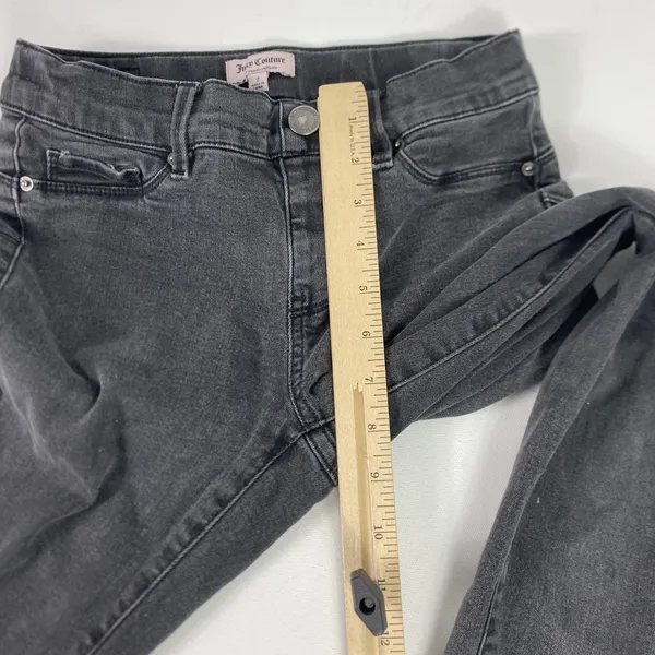 Juicy Couture Jeans Womens 2 Gray Charcoal Wash Mid Rise Skinny Stretch‎ Denim - Image 5