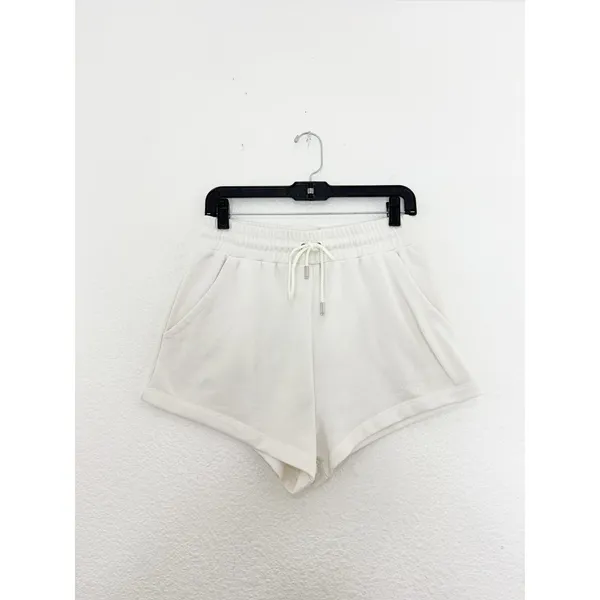 For Love & Lemons Cream Sweat Shorts Size Medium Embroidery Comfort Loungewear - Image 4