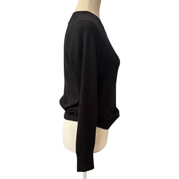 Quince Organic Cotton Cashmere Blend Crewneck Sweater Black Size Small - Image 2