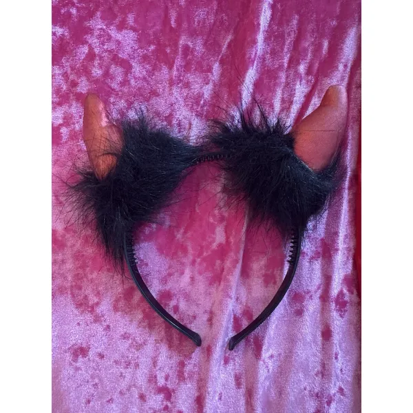 Red Black Devil Costume Set Halloween Cosplay Tail Horns Sleeves Character Kit - Image 2
