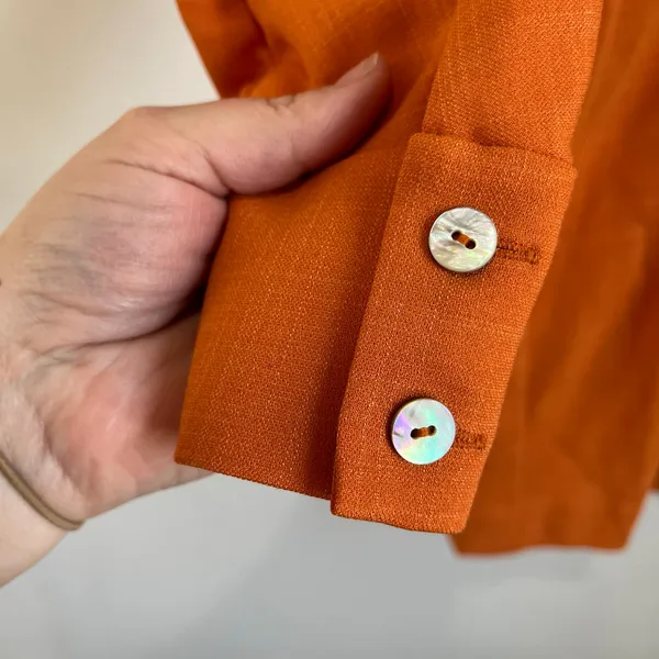 & Other Stories Orange Shirt Mini Dress‎ Long Sleeve Button Front Size 2 NWT - Image 4