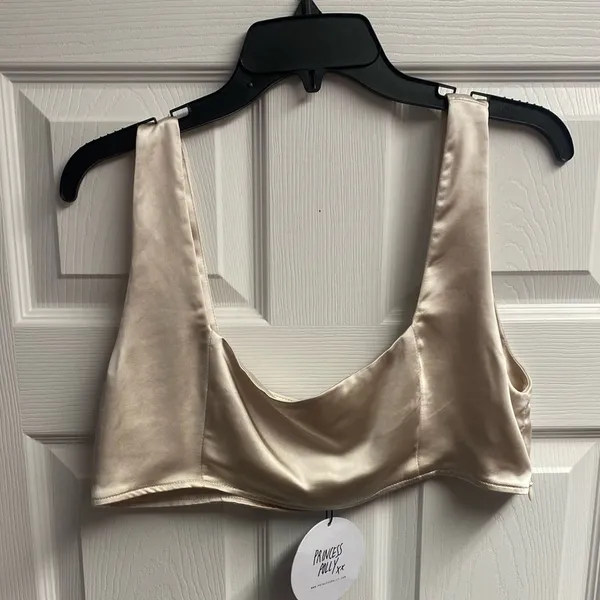NWT Princess Polly Huxley Set Satin Top Champagne Size 12 - Image 2