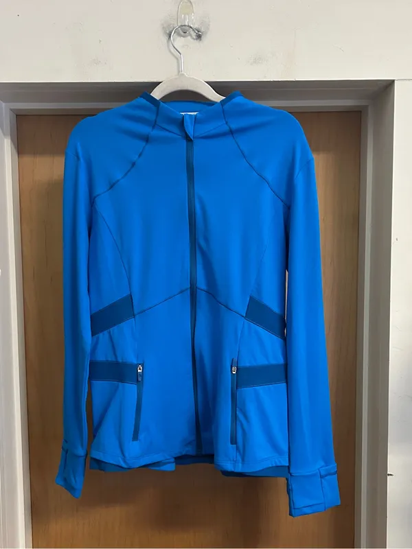 Queenieke Cobalt Blue Athletic Fitted Zip Up Jacket - size M - MSPR $39.99!! - Image 2