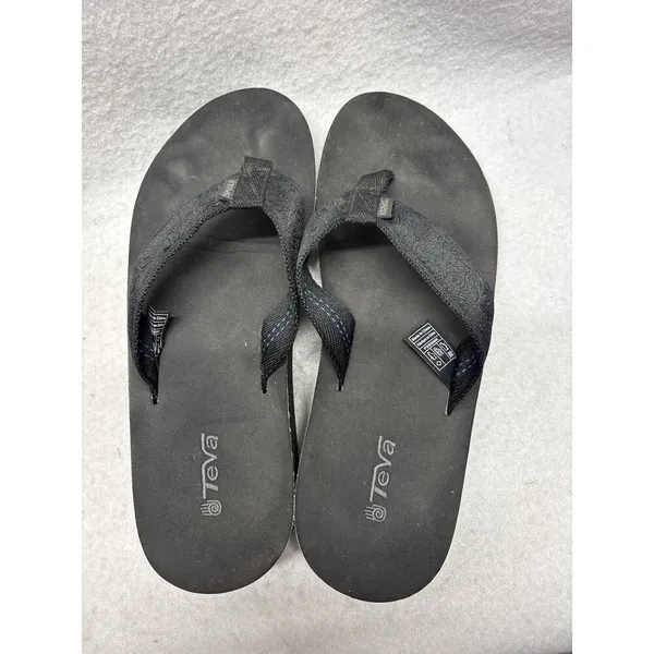 Teva Sandals Women’s 9 Mush Black Flip Flop Thong Toe Post Slip On 6139 - Image 2