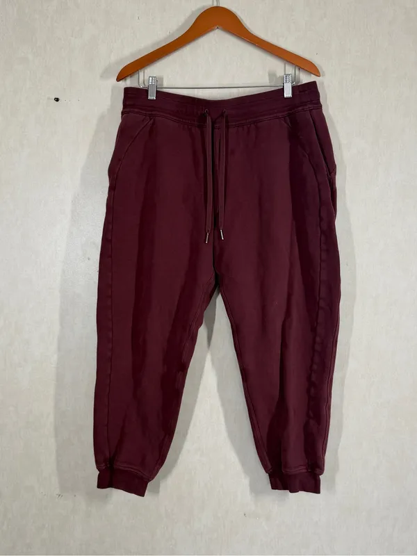 Lululemon Women’s Scuba High-Rise Jogger Pants Cotton Terry Mulled Wine 14 - Image 3