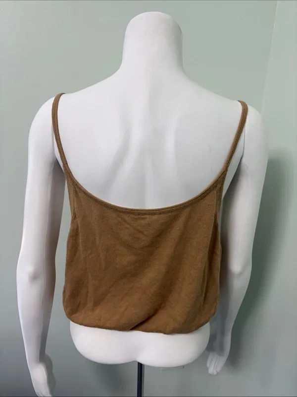 Free People Cropped Linen Tank Top Large - Image 4