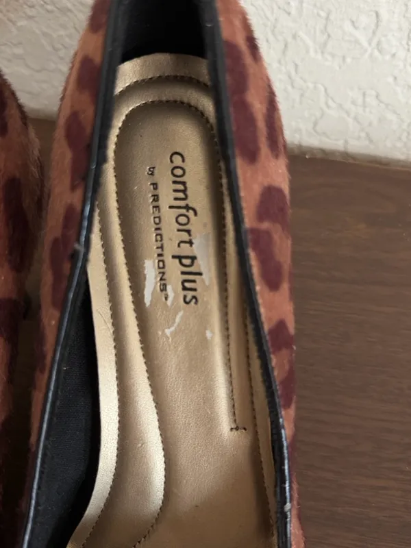 Comfort plus Leopard Print Pointed Toe Women's Pumps - Brown 9 - Image 6
