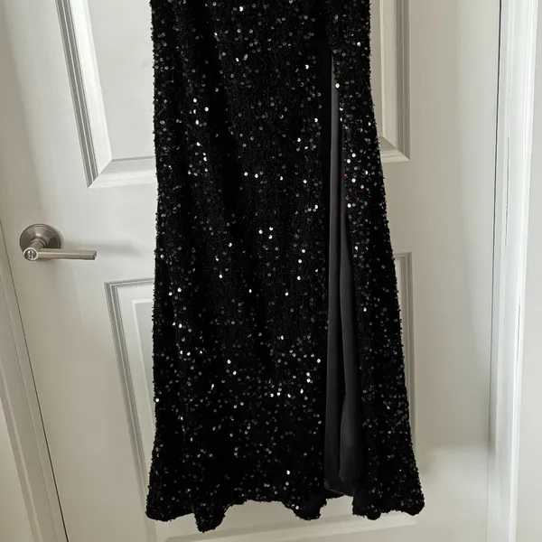 Black Sparkle Prom Dress Size 6 - Image 6