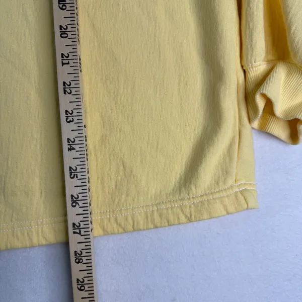 Aerie Always and Forever Butter Yellow Textured Tassel V-Neck Sweatshirt Large - Image 4