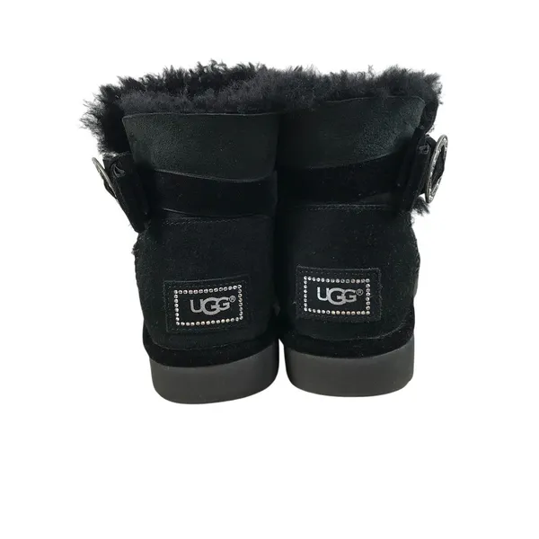 UGG Karlie Brooch Suede Bootie With Swarovski Crystals Sz 8 Black Feminine Comfy - Image 3
