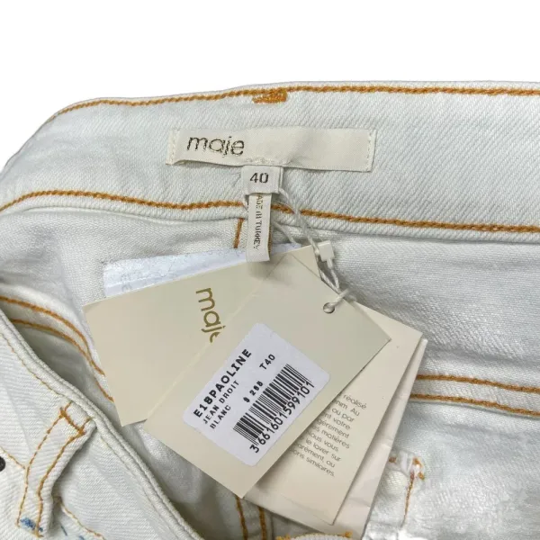 Maje Acid Wash Straight Leg Jeans White Denim Size 40 / US‎ 8 - Image 15