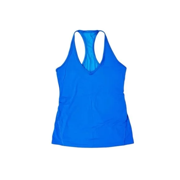 Lululemon Wild And Free Tank Top Bright Shocking Blue Mesh Back‎ Size 6 - Image 4