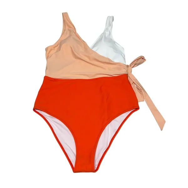 Cupshe NWT Orange And White Bowknot One piece Swimsuit Large‎ - Image 3
