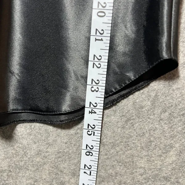 Vintage Lucie Ann II Black Satin Camisole Lingerie Tank Top Size 38 USA - Image 3