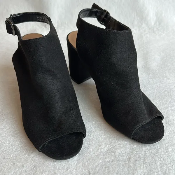 CL by Laundry Black Bestie Peep-Toe Open Heel Ankle Bootie Sandal Size 8 - Image 2