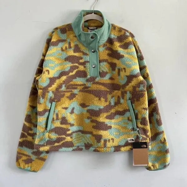 NWT The North Face‎ Cragmont Wasabi Dazzle Camo 1/4 Snap Fleece Jacket - Image 2