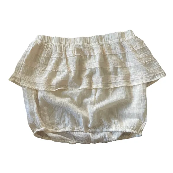 YOUNG FABULOUS & BROKE Boho Bubble Caicos Cream Tube Top Beachwear Cotton XS - Image 3