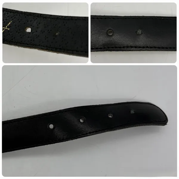 Vintage Avignon Womens M Belt Black Leather Silver & Gold Beading Boho Western - Image 5