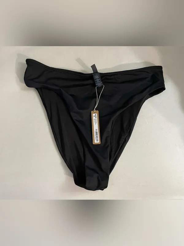 Skims Mid Waist Onyx Black Bikini Swim Bottoms Size L - Image 3