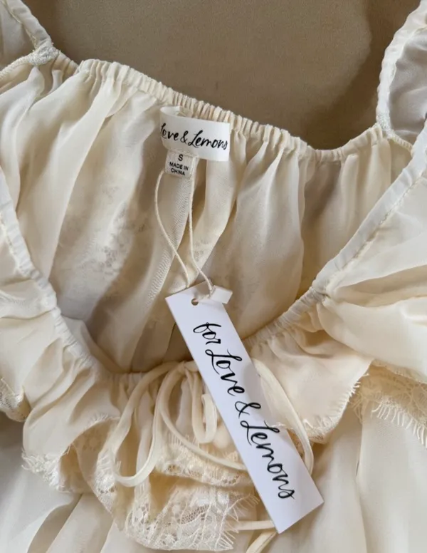 For Love and Lemons Juniper Set Cream lace blouse and shorts set with florSmall NWT For Love and Lemons Juniper Set Cream lace blouse and shorts set Size Small NWT - Image 8