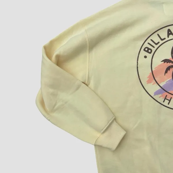 Billabong Yellow Hawaii Sweatshirt Palm Tree Graphic Crewneck Women's M NWOT - Image 3