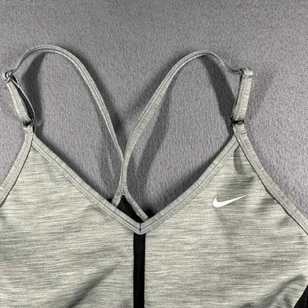Nike Sports Bra Womens Small Gray‎ Black Dri-FIT Strappy Crossback Athletic - Image 4