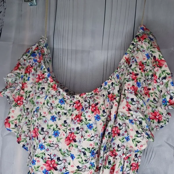 Umgee strapless flowy boho floral wide leg jumpsuit - Image 9