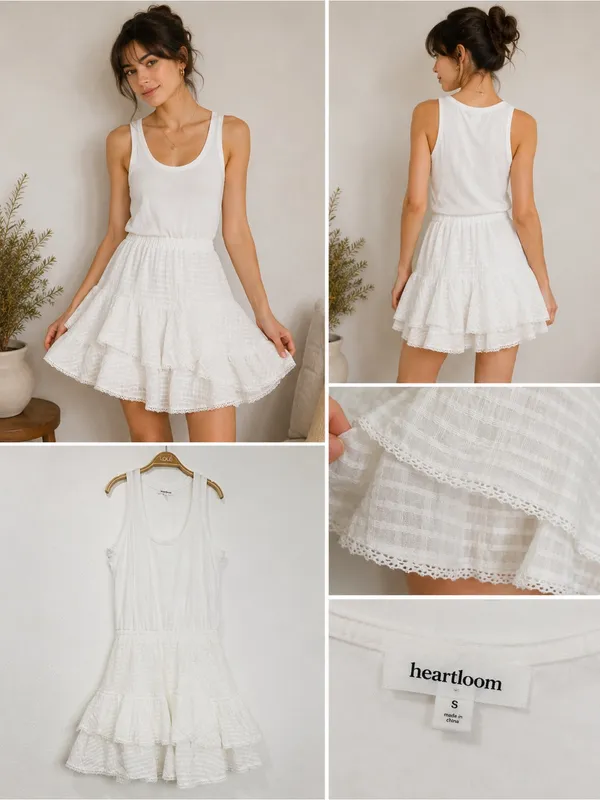Heartloom White Tiered Ruffle Tank Dress - Image 2