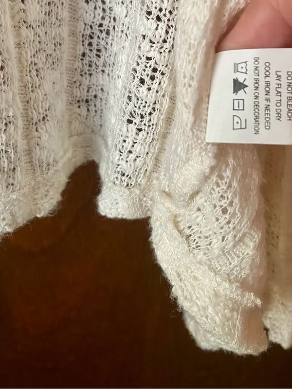 Ivory Crochet Kimono Size Large - Image 7