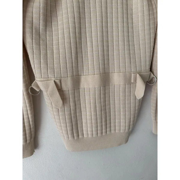 Ralph Lauren X Wimbledon Cream Ribbed Knit Button Crest Cardigan Sweater Medium - Image 6