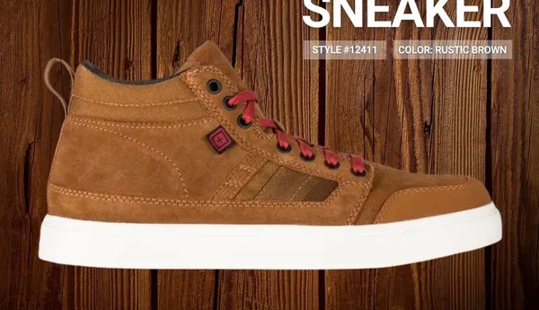 5.11 Tactical Norris Sneaker Rustic Brown High Top Men’S 6 / Women’S 7.5 - Image 2