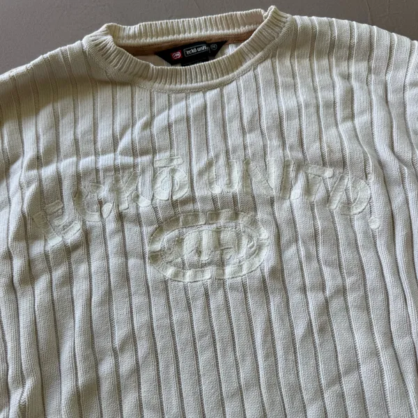 Vintage Y2K Ecko UnItd rib-knit embroidered Crewneck sweater - Image 5