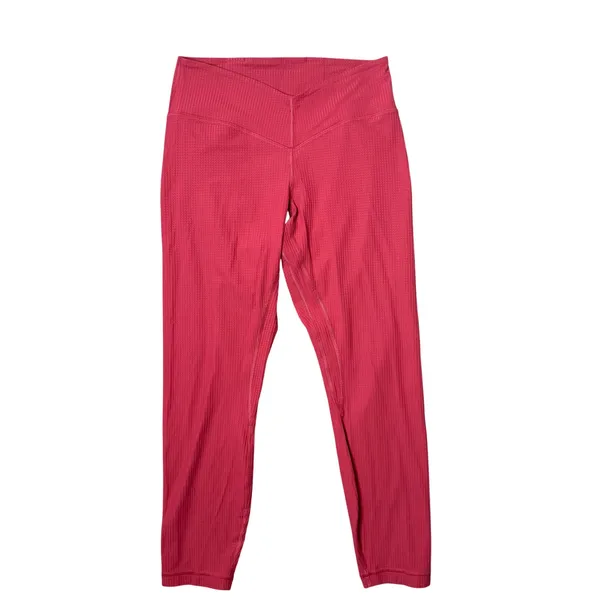 Lululemon‎ V Waist Yoga Tight 25" Grid Texture Leggings Size 8 Vintage Rose - Image 4