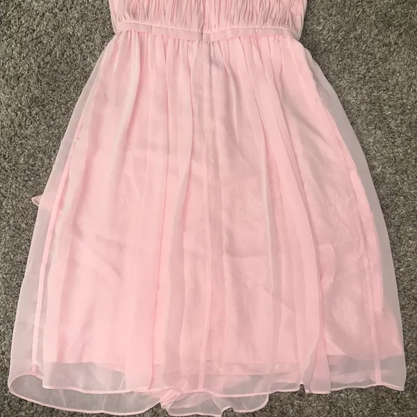 Pink Chiffon Strapless Dress Sz 2 - Image 7