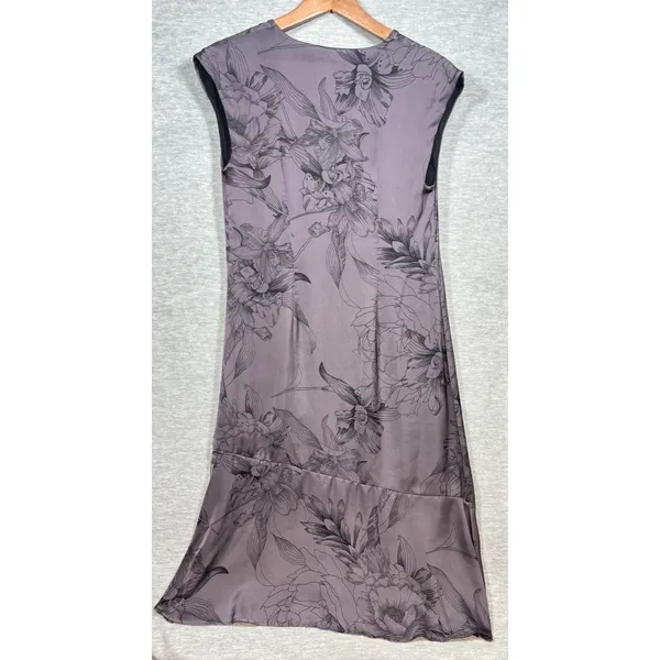 Zara Basic Dress S Purple Floral Print Sleeveless‎ V Neck Midi Fairy - Image 4