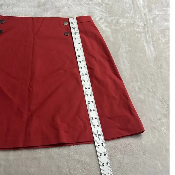 7th Avenue Design Studio NY&Co. Mini Skirt Women's 12 Terracotta Button A-Line - Image 7