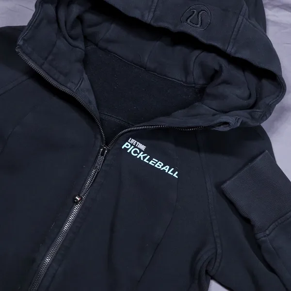 Lululemon Scuba Full Zip Hoodie Womens 8 Black Life Time Pickleball Athletic Top - Image 3