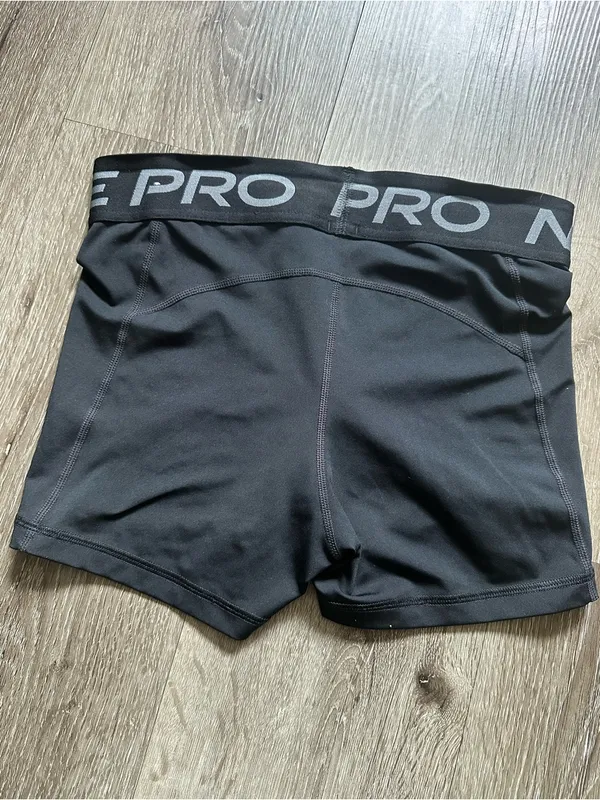 Nike Black women's Pro Compression Shorts with Gray Logo size small - Image 3