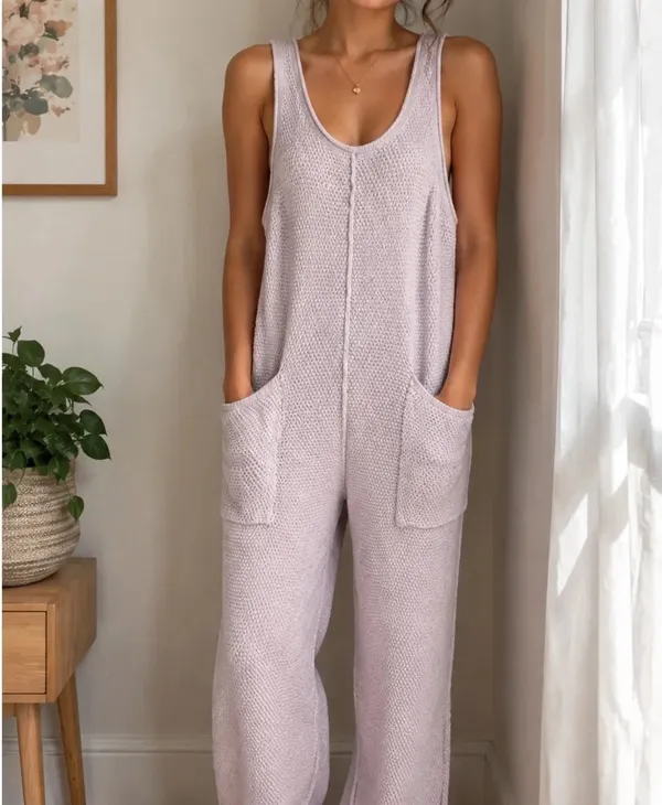 Free people Knit Cream Jumpsuit - Image 5