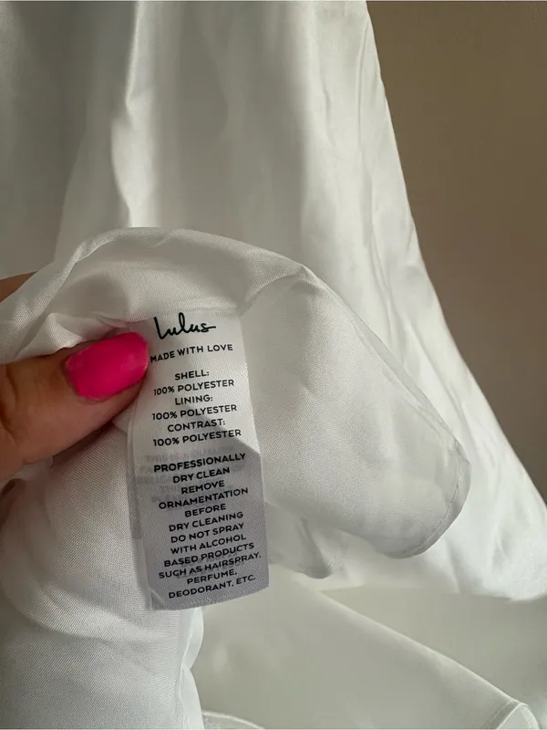 Lulus Khalida White Satin Pleated Strapless Gown Size Medium Bridal Wedding - Image 10