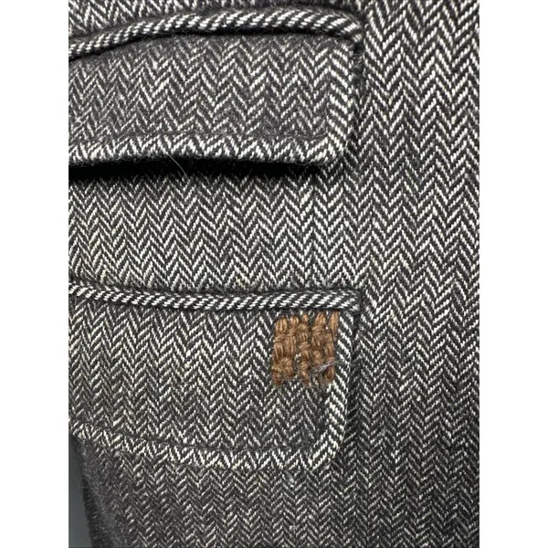 Vintage Banana Republic 0 Blazer Womens‎ Tweed Wool Linen 2006 Brown READ - Image 6
