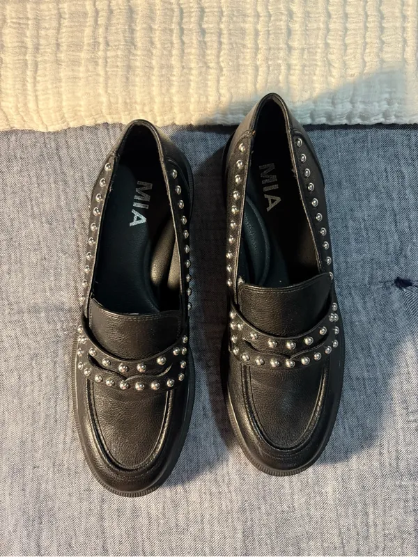 MIA Black Studded Platform Loafers size 6.5 - Image 2