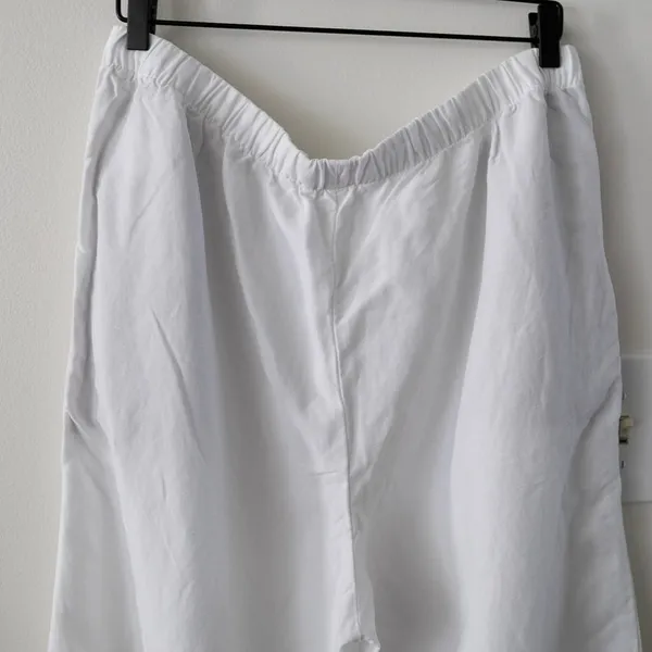 Aritzia Wilfred The Lodge High-Rise Relaxed Wide-Leg White Linen Pants Size XL - Image 7
