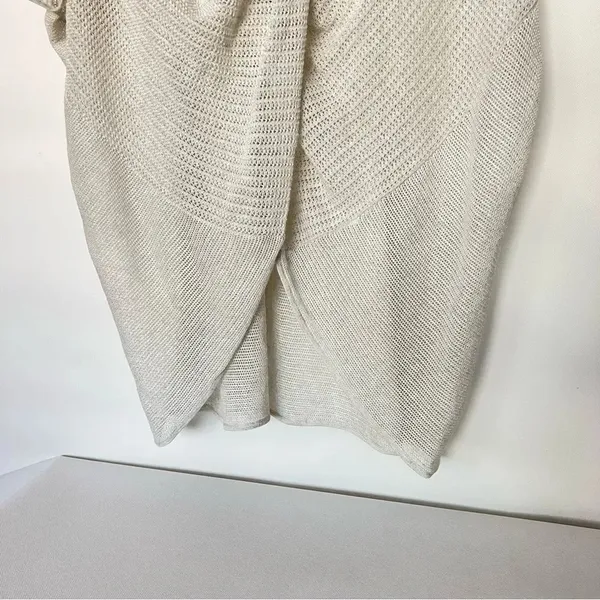 All Saints Itat Levita Twist Front Mesh Poncho Wrap Size X-Small Ivory/Beige - Image 7