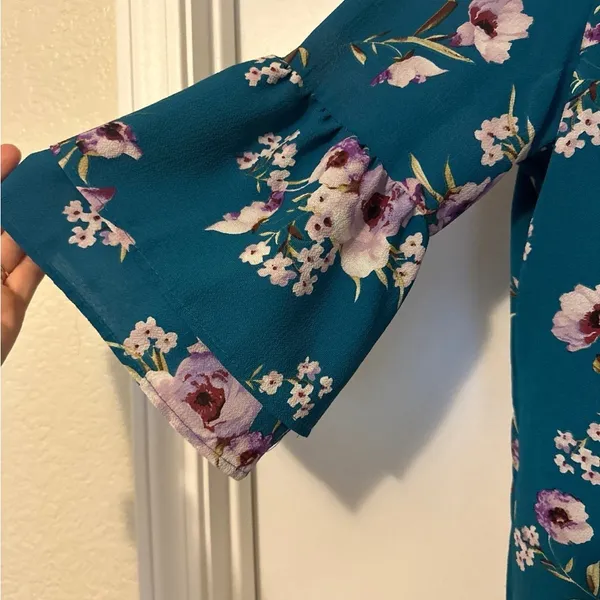 Floral Dress Belongsci Size Large Blue - Image 4
