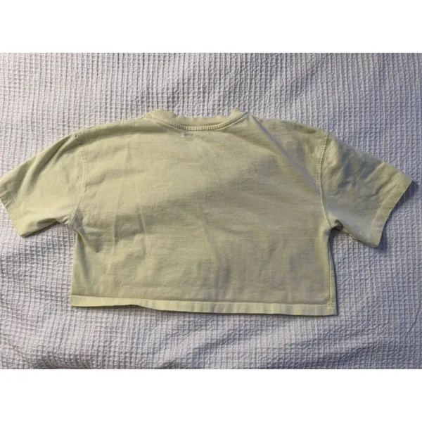 Zara Crop Top Lime Green Women's Small Crew Neck Short Sleeve Sporty - Image 5