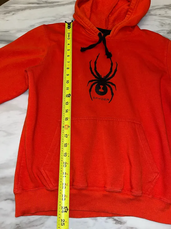 Spyder Red Graphic Hoodie Size M Pullover Sweatshirt - Image 4